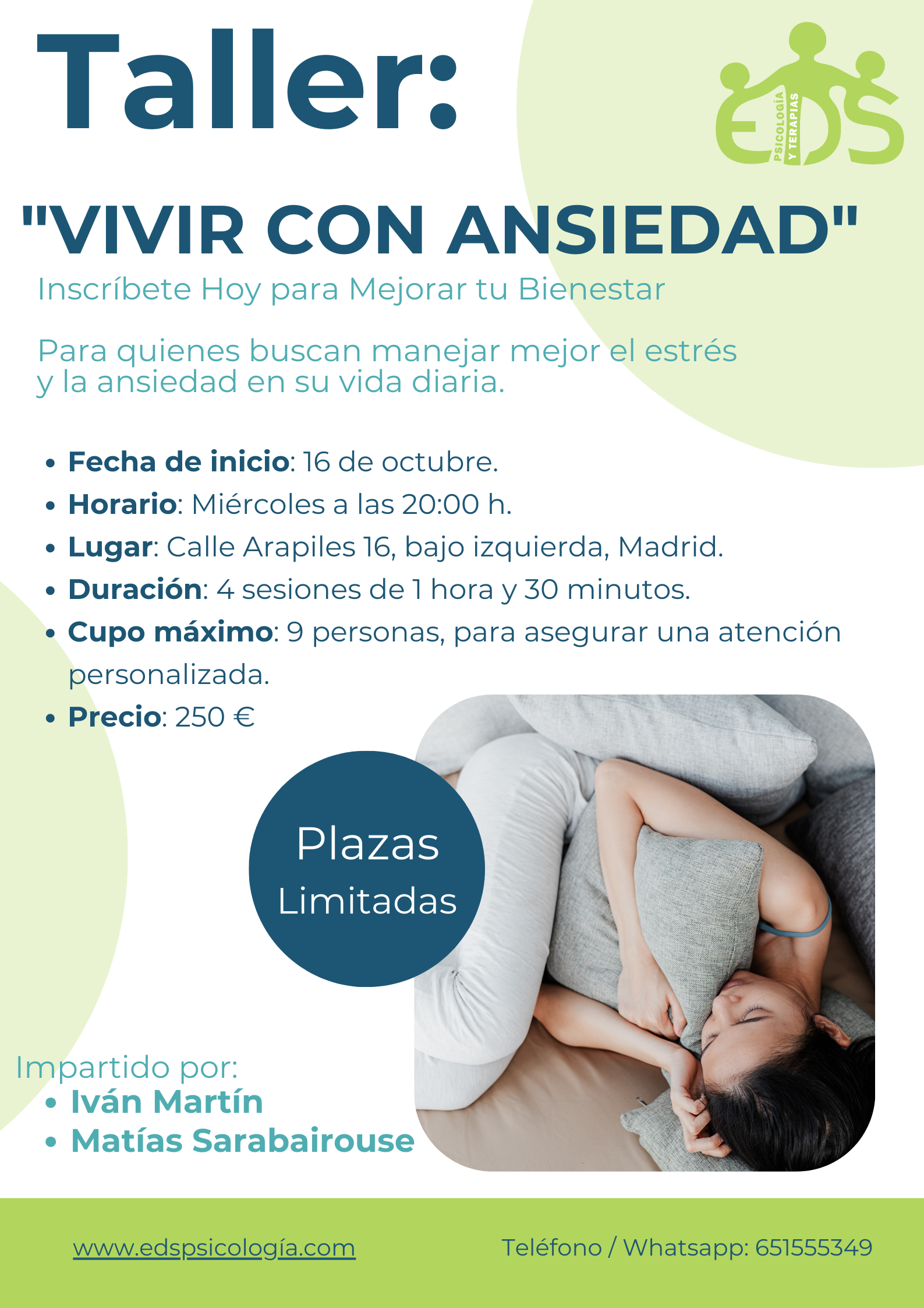 Taller de Ansiedad – Inscríbete Hoy para Mejorar tu Bienestar